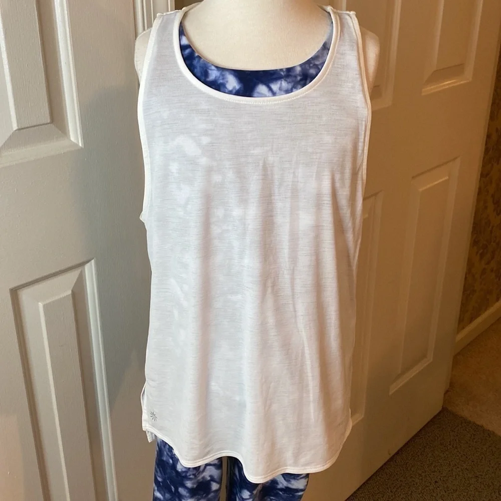Athleta Girl Cropped Tie Dye Leggings & Tank Top Set Size Girls Large (12)